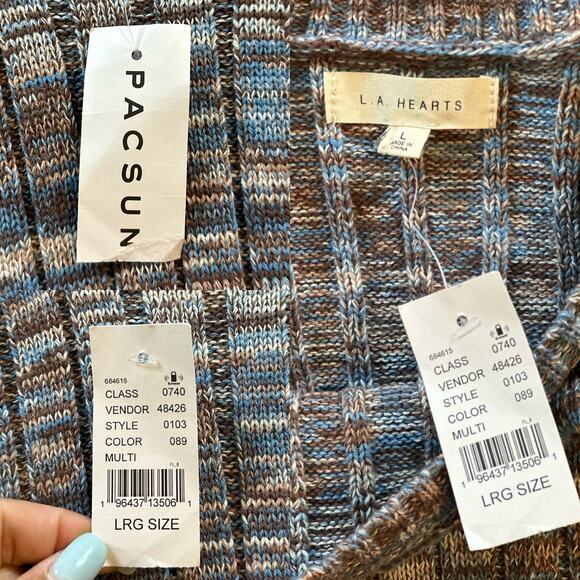 NWT PacSun Women’s Large LA Hearts Ellie Cropped Crew Neck Sweater Cotton Boxy - Picture 8 of 9